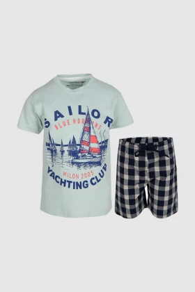 بيجامة ولادي قطعتين بطبعة Sailor REEBPYJ001 SS22