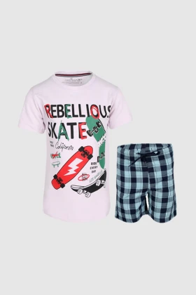 بيجامة ولادي قطعتين بطبعة Rebellious Skate REEBPYJ0013 SS22
