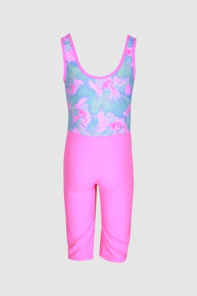 Girls Wetsuit Swimwear in Pink - Floral Print BLL21052-8