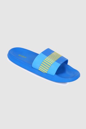 Boys Slipper in Blue with Yellow Upper Strap 950368-21