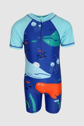 Boys Swimsuit - One Piece with Sea World Print OP22048-6