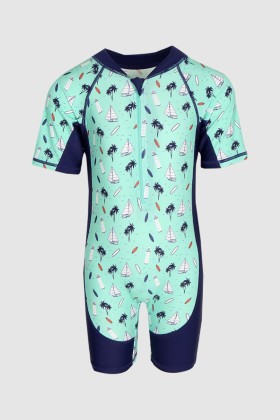 Boys Swimsuit with Sailboat Print - One Piece OP22050-6