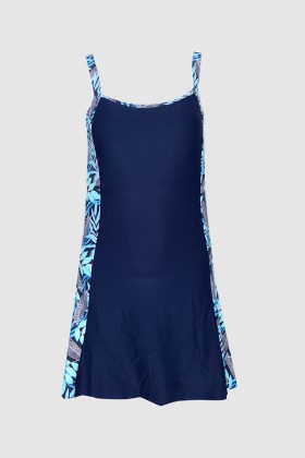 One Piece Skirted Swimsuit for Women - Navy 822103