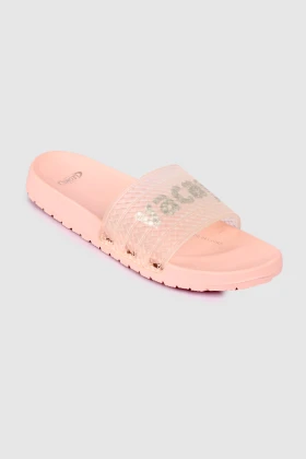 Women Slipper with Printed Upper Transparent Slider 40231-22 SS22