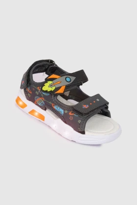 Grey Sandal for Boys with Light & Space Print ET7413-B SS22