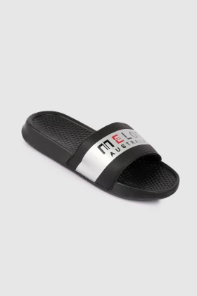 Black & Silver Boys Slide Slipper with Melon Print 240391-22 SS22